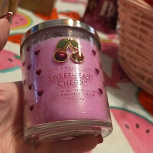 Nwt  Sweetheart Cherry Candle - Pink and Red